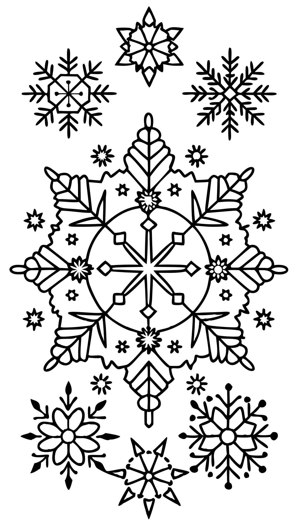 snowflakes coloring page